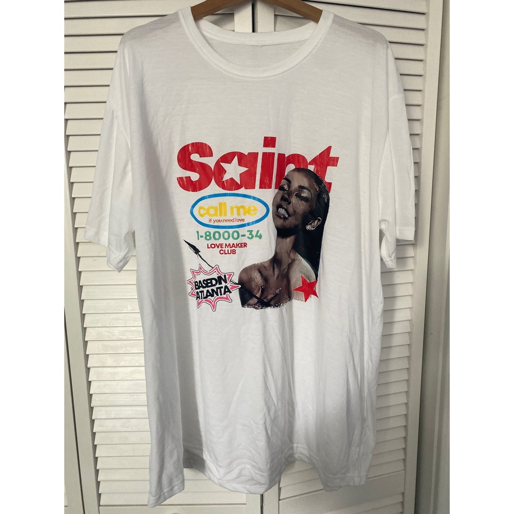 Saint Love Maker Club Graphic Tee White Based In Atlanta Streetwear Shirt